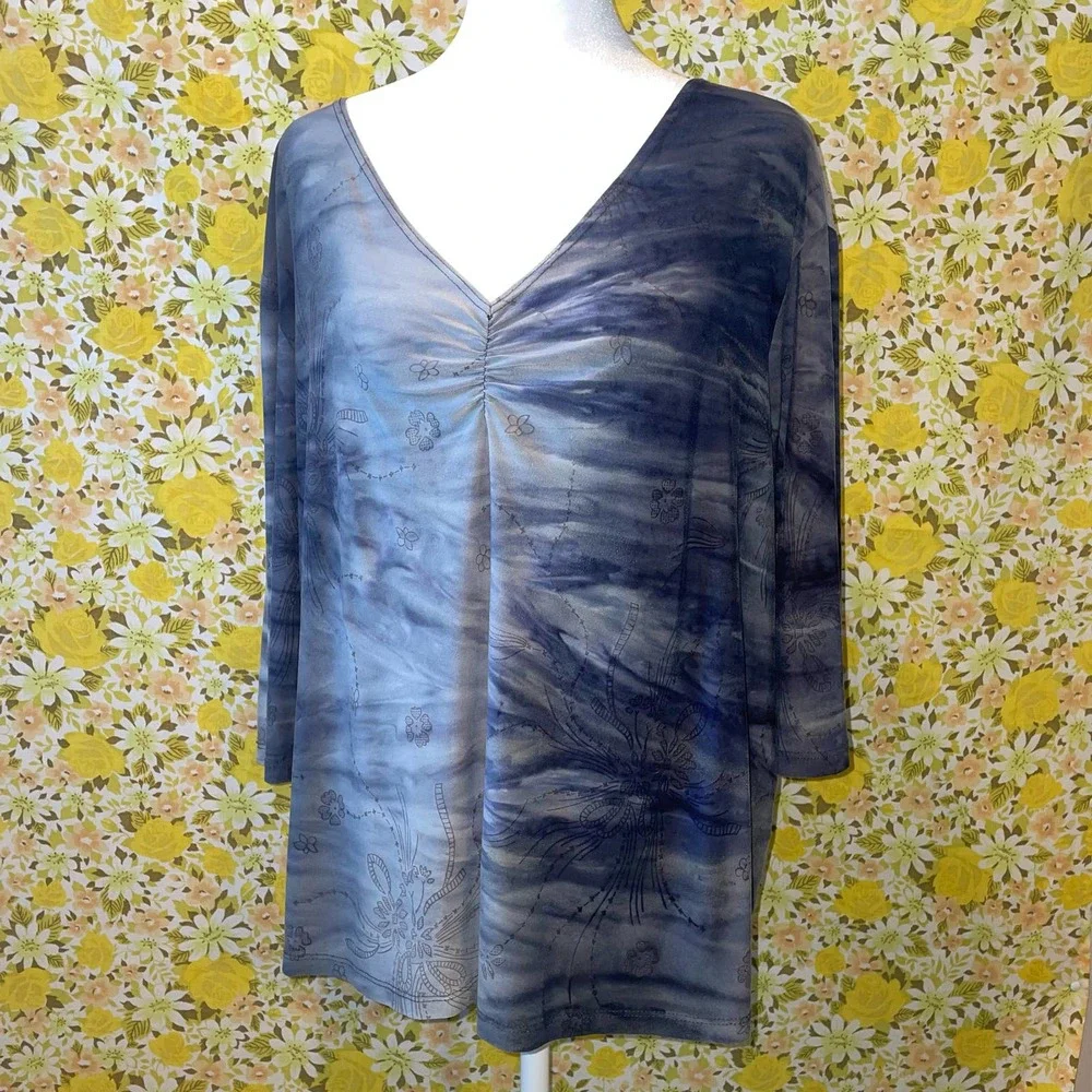 Women’s Only Nine Tye Dye Floral Embellished Top - Picture 1 of 7